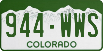 CO license plate 944WWS