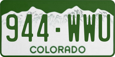 CO license plate 944WWU