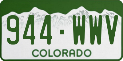 CO license plate 944WWV