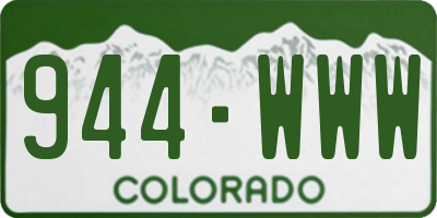 CO license plate 944WWW
