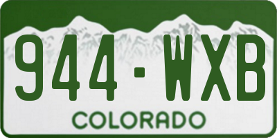 CO license plate 944WXB