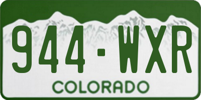 CO license plate 944WXR