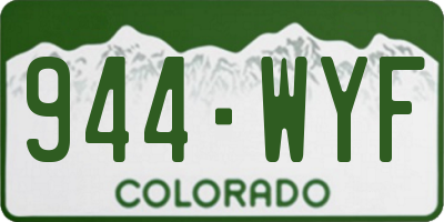 CO license plate 944WYF