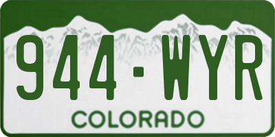 CO license plate 944WYR
