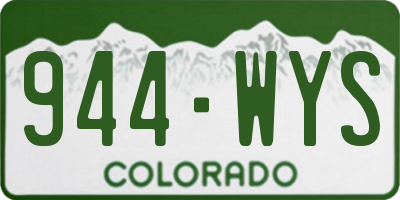 CO license plate 944WYS