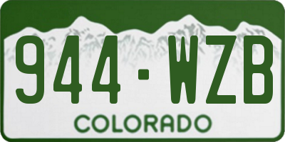 CO license plate 944WZB