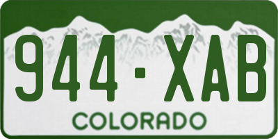 CO license plate 944XAB
