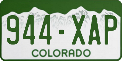 CO license plate 944XAP