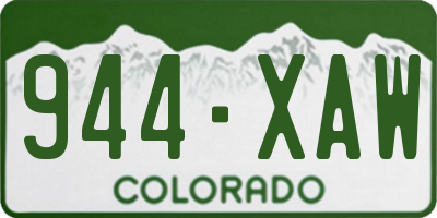 CO license plate 944XAW