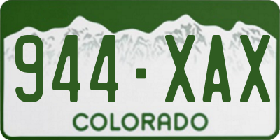 CO license plate 944XAX