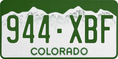 CO license plate 944XBF