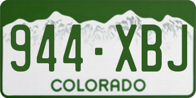 CO license plate 944XBJ