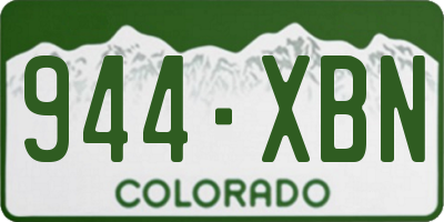 CO license plate 944XBN