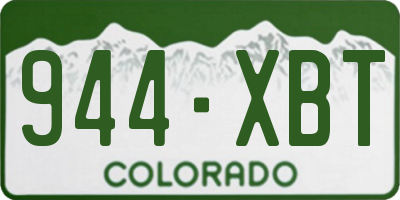 CO license plate 944XBT
