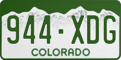 CO license plate 944XDG