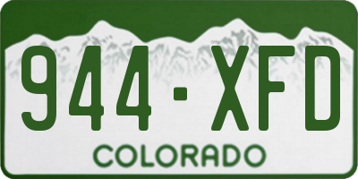 CO license plate 944XFD