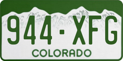 CO license plate 944XFG