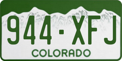CO license plate 944XFJ