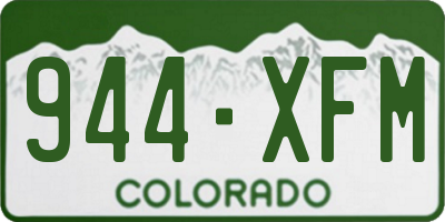 CO license plate 944XFM