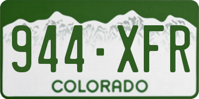 CO license plate 944XFR