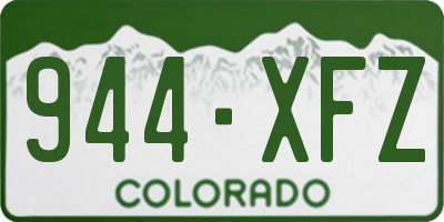 CO license plate 944XFZ