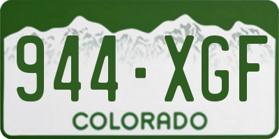 CO license plate 944XGF