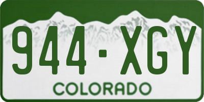 CO license plate 944XGY