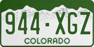 CO license plate 944XGZ