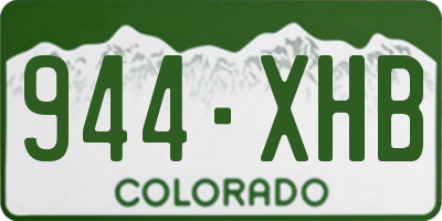 CO license plate 944XHB