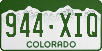 CO license plate 944XIQ