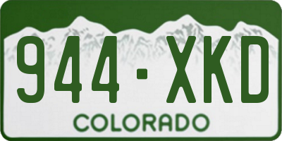 CO license plate 944XKD