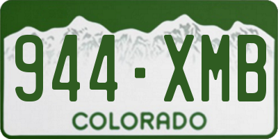 CO license plate 944XMB