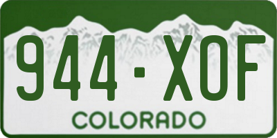 CO license plate 944XOF