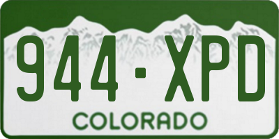 CO license plate 944XPD