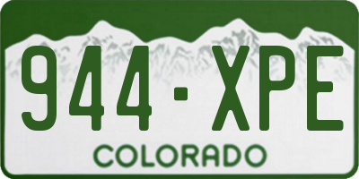 CO license plate 944XPE