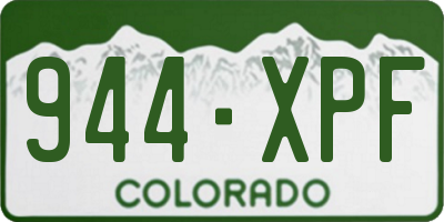 CO license plate 944XPF