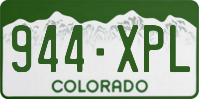 CO license plate 944XPL