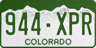CO license plate 944XPR