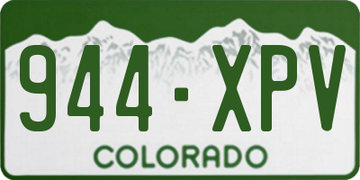 CO license plate 944XPV