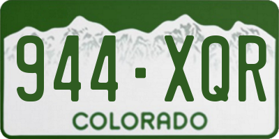 CO license plate 944XQR