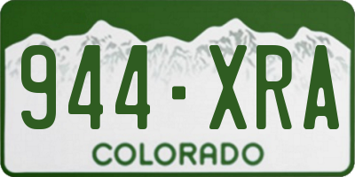 CO license plate 944XRA