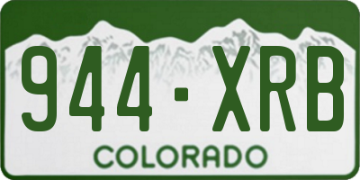 CO license plate 944XRB