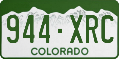 CO license plate 944XRC