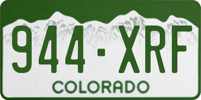 CO license plate 944XRF