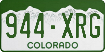 CO license plate 944XRG