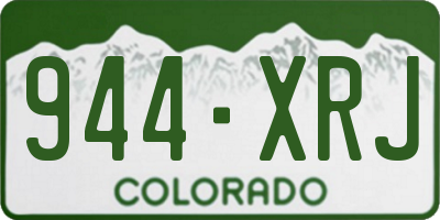CO license plate 944XRJ