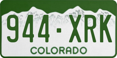 CO license plate 944XRK