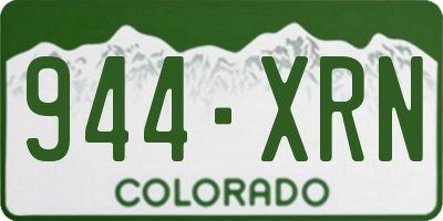 CO license plate 944XRN