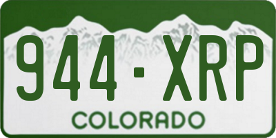 CO license plate 944XRP