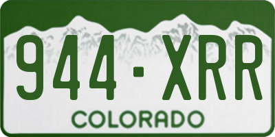 CO license plate 944XRR
